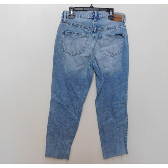 JR464 Calvin Klein Jeans Cotton Distressed Straight-Leg Ankle Jeans Size 25 x 26 - Picture 2 of 2